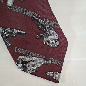 Ralph Marlin Milwaukee USA Craftsman Tools Tie - Maroon White
